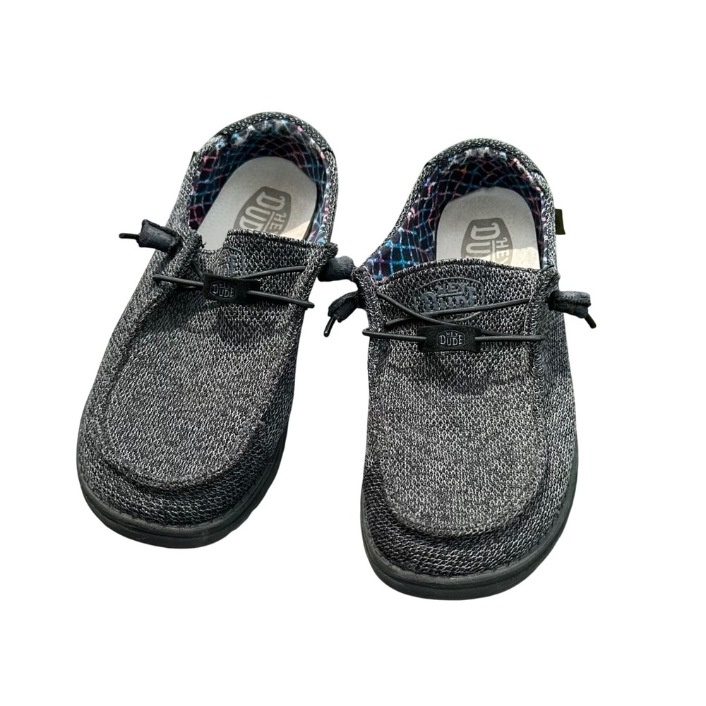 Hey Dude Wendy Sox Micro Total Black Slip On Loafers Women Size 10 Casual Flats
